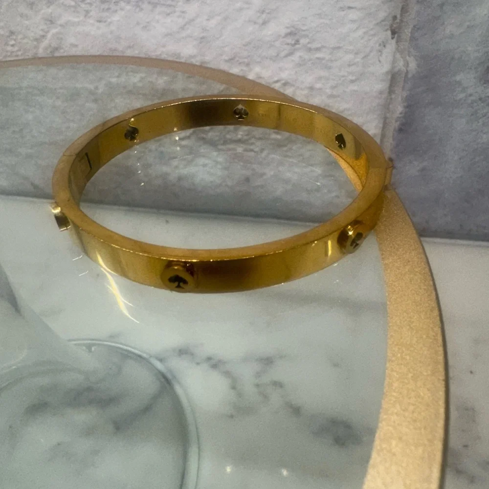 Kate Spade the Spade Gold-tone Logo Bangle Bracelet - Picture 11 of 11